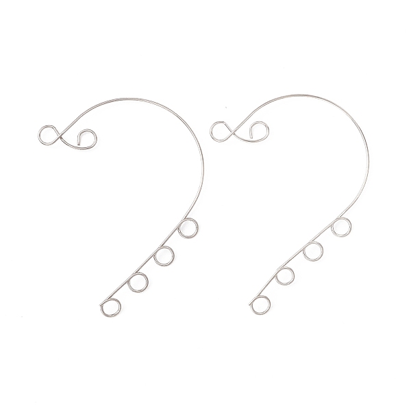 

PandaHall 316 Stainless Steel Ear Cuff Findings, Climber Wrap Around Non Piercing Earring Findings with 6 Loop, Stainless Steel Color...