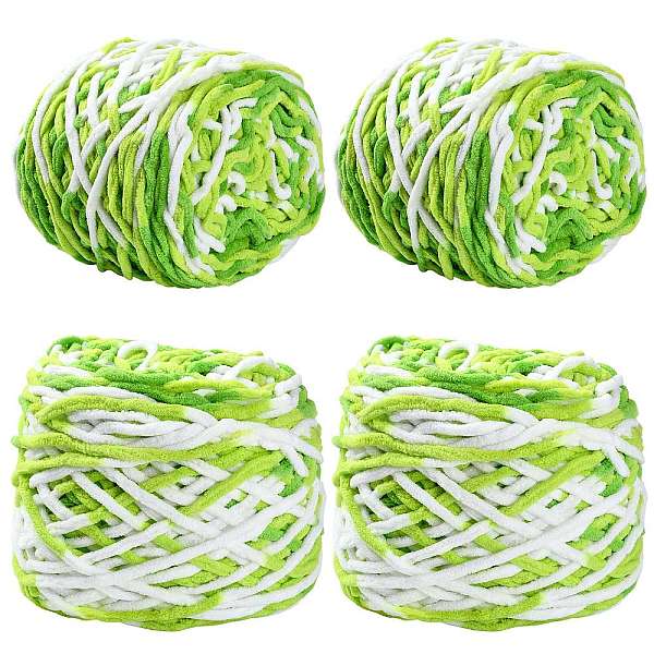 4 Skeins Super Bulky Segment Dyed Chunky Polyester Yarn