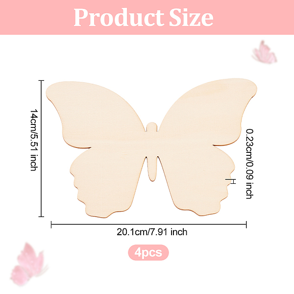 

PandaHall Unfinished Wood Pieces, Wood Cutouts, for DIY Wall Decoration Pendants, Butterfly, 140x201x2.3mm Wood Butterfly Orange