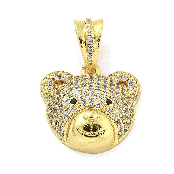 

PandaHall Brass Micro Pave Clear Cubic Zirconia Pendants, Bear, Real 18K Gold Plated, 28.5x19.5x6mm, Hole: 7x4mm Brass+Cubic Zirconia Bear...