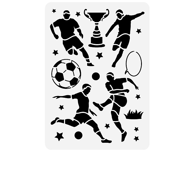 

PandaHall Soccer Players Stencil, 11.7×8.3 Inch(29.7×21cm) Hollow Out Drawing Painting Template Reusable DIY Art and Craft Stencils for...