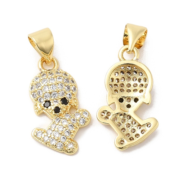 

PandaHall Brass Micro Pave Clear & Clack Cubic Zirconia Pendants, Dog Charms, Real 16K Gold Plated, 16x10x3mm, Hole: 5x3.5mm Brass+Cubic...
