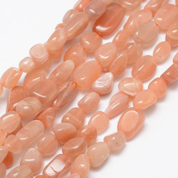 

PandaHall Natural Sunstone Beads Strands, Tumbled Stone, Nuggets, 6~8x4~6mm, Hole: 1mm, 15.3 inch(39cm) Sunstone Nuggets Orange