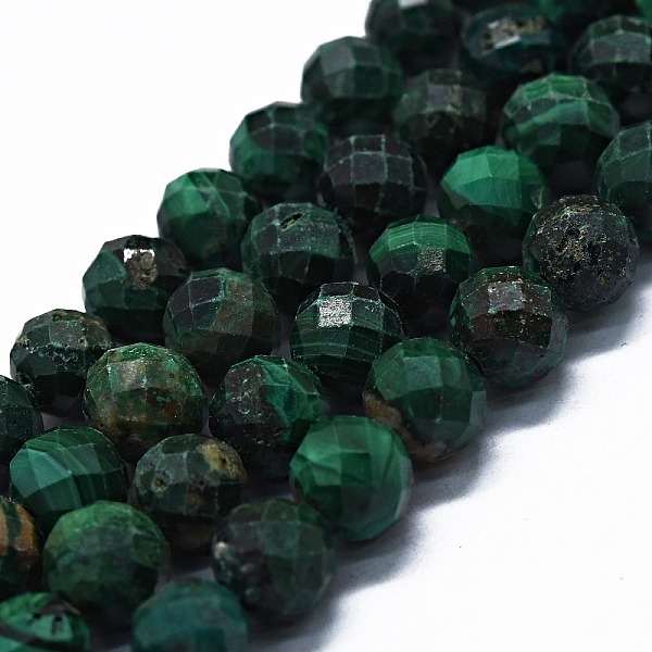 

PandaHall Natural Malachite Beads Strands, Faceted(64 Facets), Round, 6mm, Hole: 0.8mm, about 62~67pcs/strand, 15.16~15.55 inch(38.5~39.5cm)...