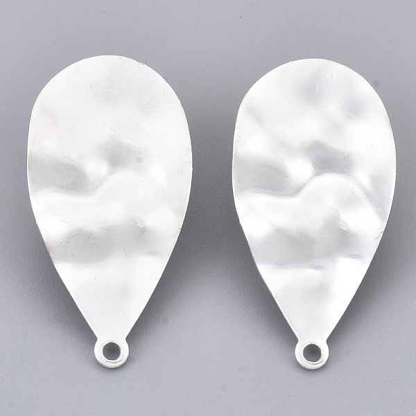 

PandaHall Eco-Friendly Iron Stud Earring Findings, with Loop, Raw(Unplated) Pins, Cadmium Free & Nickel Free & Lead Free, Hammered, Teardrop...