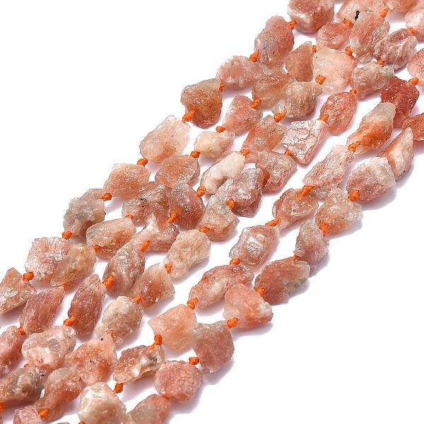 Raw Rough  Natural Sunstone Beads Strands