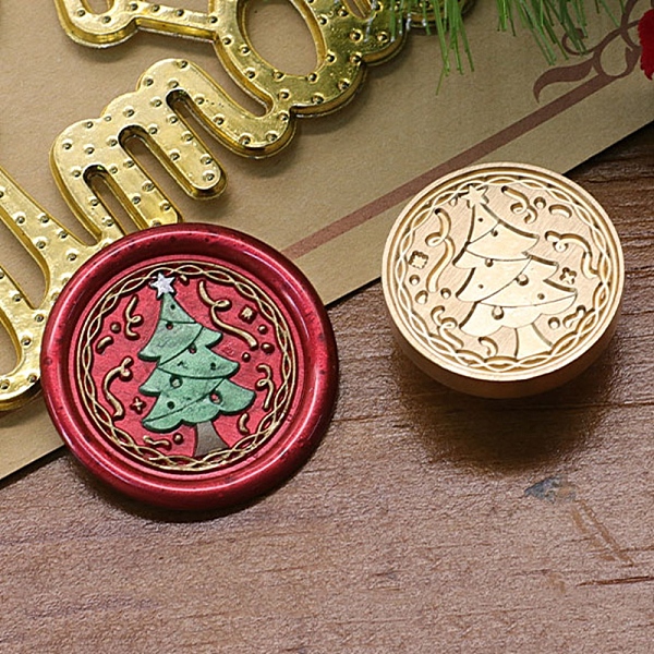 

PandaHall Christmas Series Wax Seal Brass Stamp Head, for Wax Seal Stamp, Golden, Christmas Tree, 25x14mm, Inner Diameter: 7.5mm Brass...