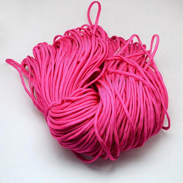 

PandaHall 7 Inner Cores Polyester & Spandex Cord Ropes, Solid Color, for Rope Bracelets Making, Deep Pink, 4~5mm, about 109.36 yards...