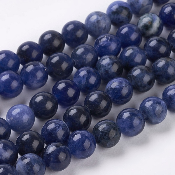 

PandaHall Natural Sodalite Beads Strands, Grand A, Round, 8mm, Hole: 1mm Sodalite Round