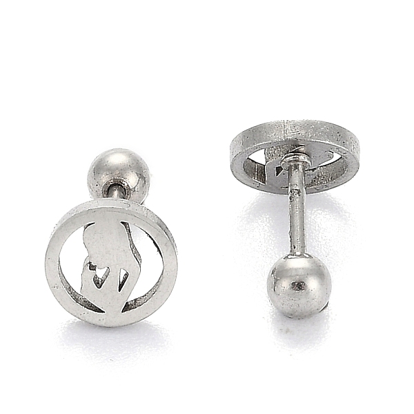 

PandaHall 201 Stainless Steel Earlobe Plugs for Mother's Day, Screw Back Earrings, with 304 Stainless Steel Pins, Flat Round with Mother...