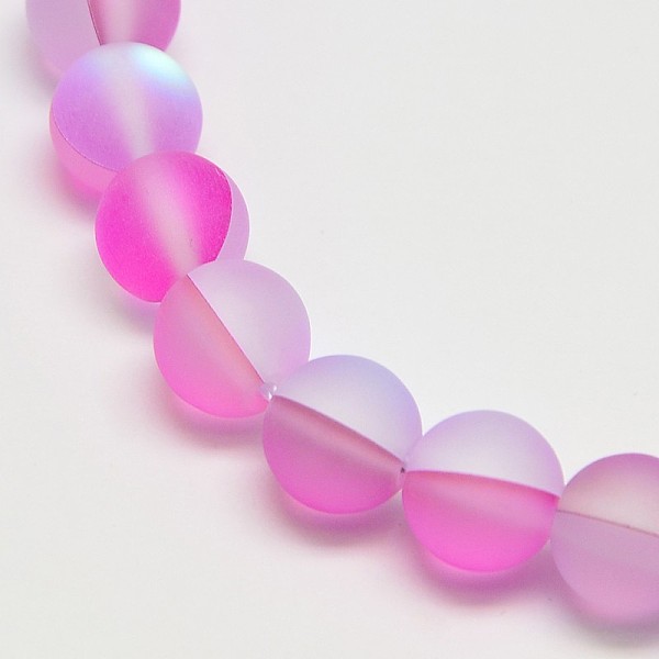 

PandaHall Synthetical Moonstone Beads Strands, Frosted, Dyed, Round, Pearl Pink, 6mm, Hole: 1mm, about 64pcs/strand, 15.5 inch Moonstone...