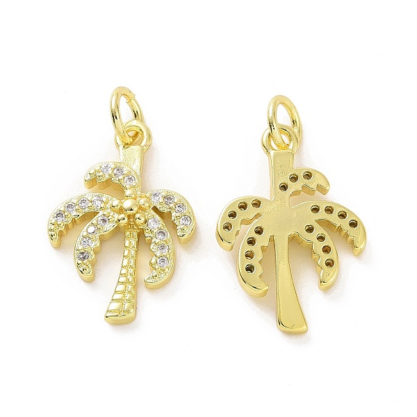

PandaHall Brass Micro Pave Clear Cubic Zirconia Pendants, with Jump Ring, Coconut Tree Charm, Real 18K Gold Plated, 18x12.5x2mm, Hole: 3.2mm...