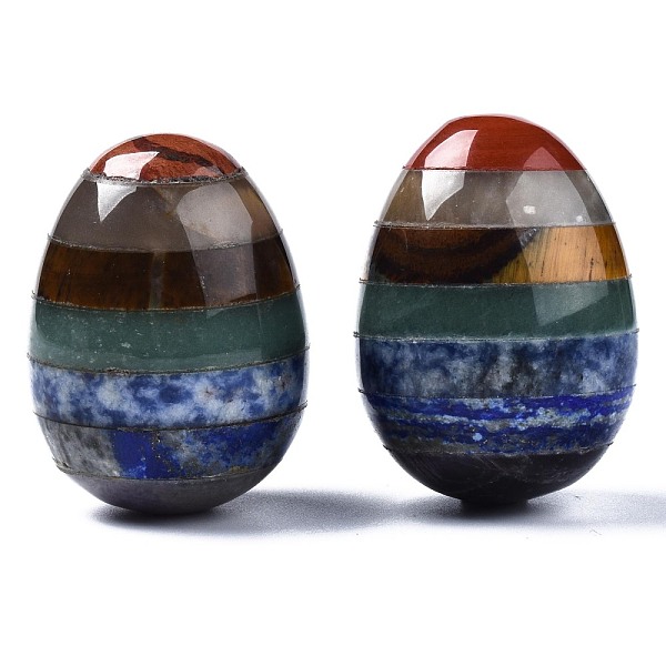 

PandaHall Assembled Natural Red Jasper & Topaz Jade & Tiger Eye & Green Aventurine & Blue Spot Jasper & Lapis Lazuli & Amethyst Egg Stone...