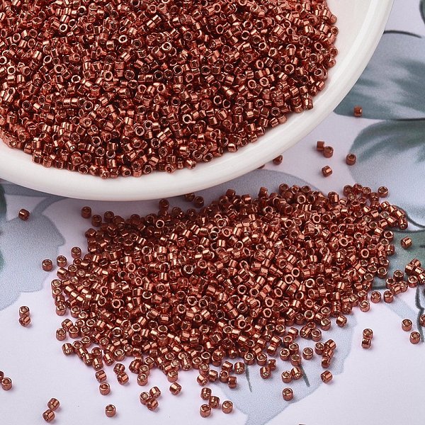 

PandaHall MIYUKI Delica Beads, Cylinder, Japanese Seed Beads, 11/0, (DB1838) Duracoat Galvanized Berry, 1.3x1.6mm, Hole: 0.8mm, about..., Brown