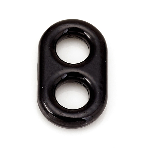 

PandaHall Alloy Enamel Links Connectors, Soda Tab/Pull Tab, Black, 17x10x3mm, Hole: 4mm Alloy+Enamel Oval Black