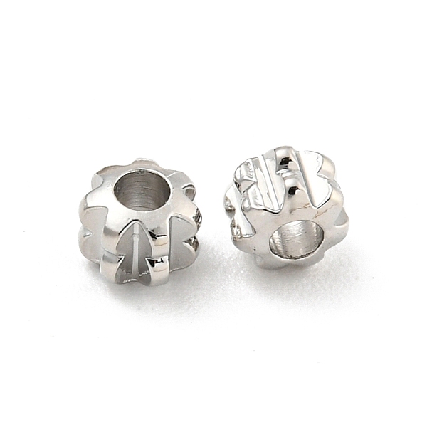 

PandaHall Brass Beads, Flower, Platinum, 4x4x3mm, Hole: 1.6mm Brass Flower
