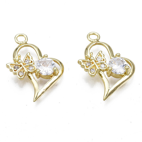 

PandaHall Brass Micro Pave Clear Cubic Zirconia Pendants, Heart, Real 18K Gold Plated, 17x16x4.5mm, Hole: 1.6mm Brass+Cubic Zirconia Heart...