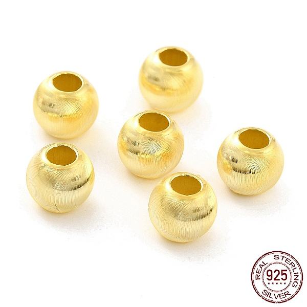 

PandaHall 925 Sterling Silver Beads, Round, Golden, 7mm, Hole: 3mm, 43pcs/10g Sterling Silver Round