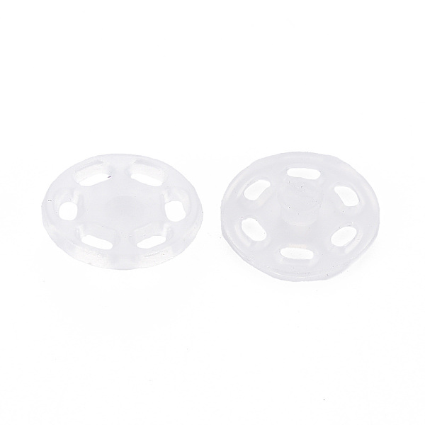 

PandaHall Transparent Resin Snap Fasteners, Flat Round, Clear, 14.5x5mm, Hole: 3mm Resin Flat Round Clear