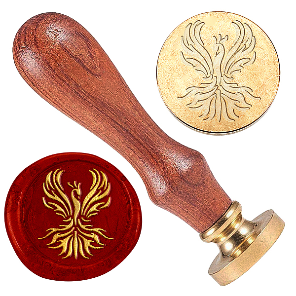 

PandaHall 1" Phoenix Wax Seal Stamp Retro Sealing Stamps Removable Brass Head Seal Stamp with Wooden Handle Sealing Wax for Envelope...