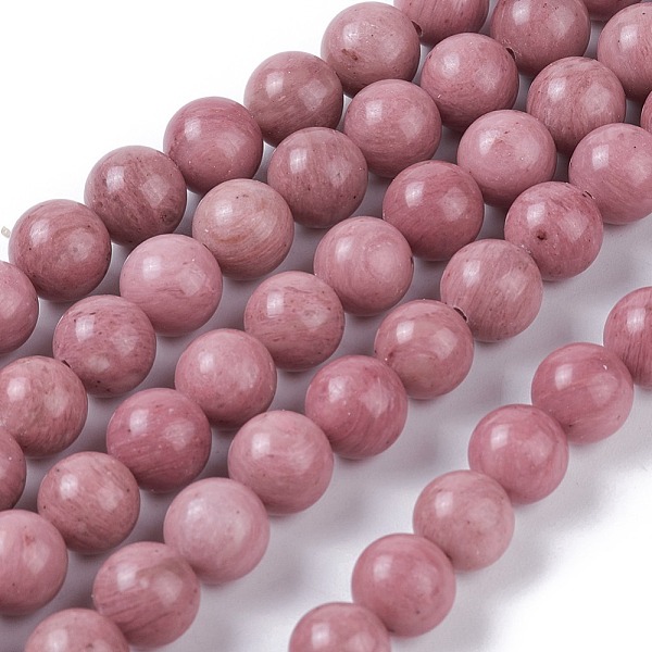 

PandaHall Natural Rhodonite Bead Strands, Round, 8mm, Hole: 1mm, about 48pcs/strand, 15.5 inch Rhodonite Round