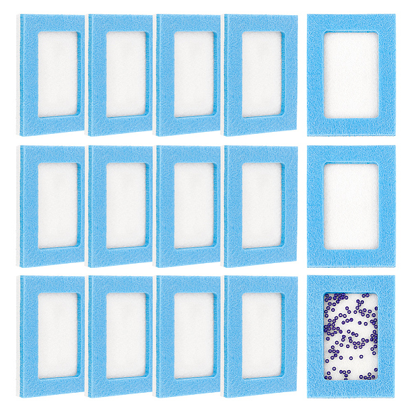 

PandaHall BENECREAT 15Pcs Rectangle Felt Bead Design Board, 1.2x2inch Sky Blue Felt Beading Mat DIY Beading Boards Storage Tray for Jewelry...