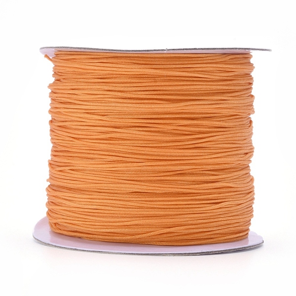 

PandaHall Nylon Thread, Nylon Jewelry Cord for Custom Woven Jewelry Making, Dark Orange, 0.6mm, about 142.16 yards(130m)/roll Nylon Orange