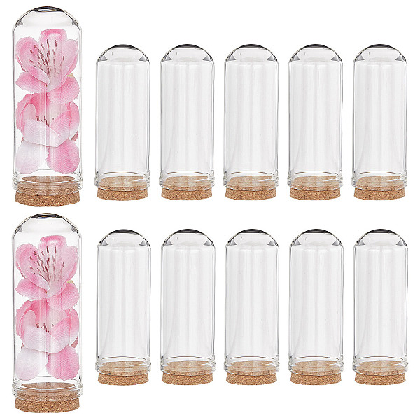 

PandaHall CRASPIRE 10Pcs Glass Cloche Dome 2.81Inch Bell Jar Bottles Mini Display Stand Cover with Cork Base Clear Decorative Tabletop...