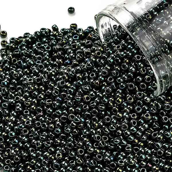 

PandaHall TOHO Round Seed Beads, Japanese Seed Beads, (84) Metallic Iris Green/Brown, 15/0, 1.5mm, Hole: 0.7mm, about 135000pcs/pound Glass..., Cyan