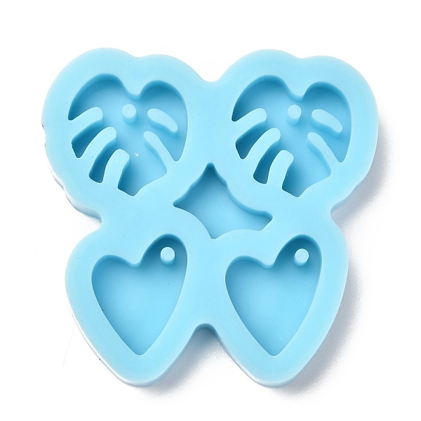 

PandaHall Pendant Silicone Molds, Resin Casting Molds, For UV Resin, Epoxy Resin Jewelry Making, Leaf & Heart, Dark Cyan, 44.5x45x7mm...
