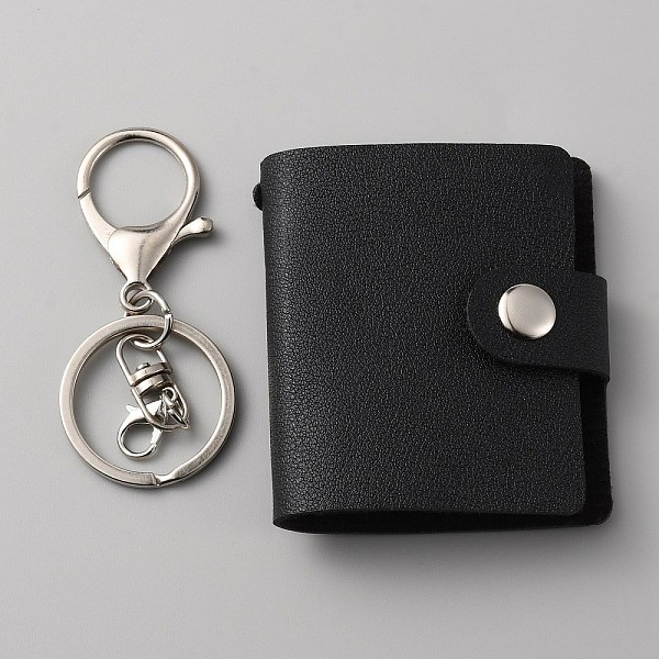 

PandaHall 2 Inch Leather Cover Mini Photocard Holder Book, Holds up to 20 Photos, with Stainless Steel Lobster Claw Clasps and Iron Key..., Black