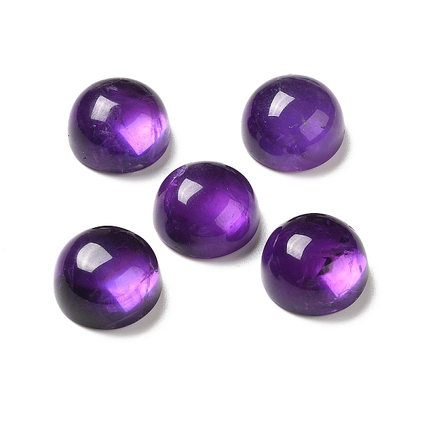 

PandaHall Natural Amethyst Cabochons, Half Round, 14x7.5mm Amethyst Half Round