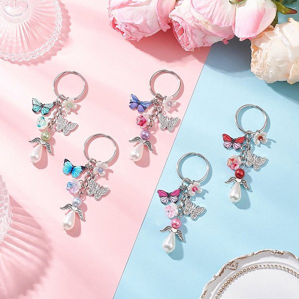 5個5色合金エナメルとアクリルキーホルダー