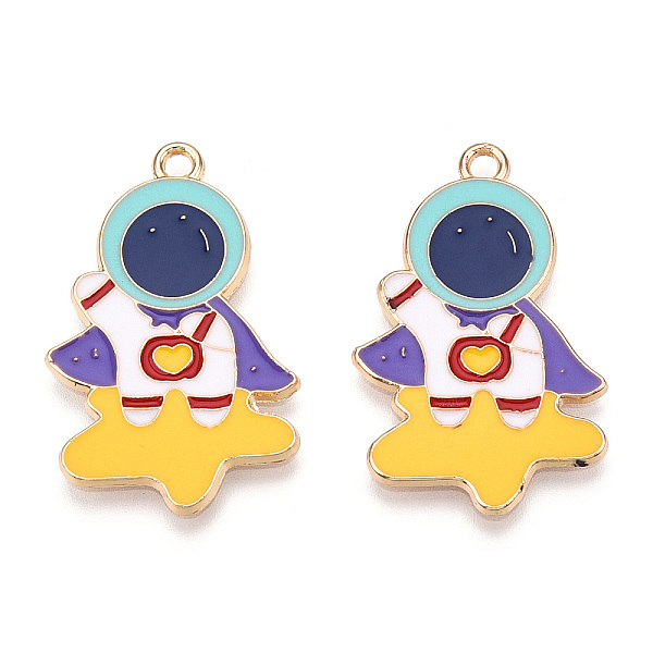 

PandaHall Alloy Enamel Pendants, Cadmium Free & Lead Free, Spaceman with Star, Light Gold, Colorful, 32.5x20.5x1.5mm, Hole: 1.6mm...