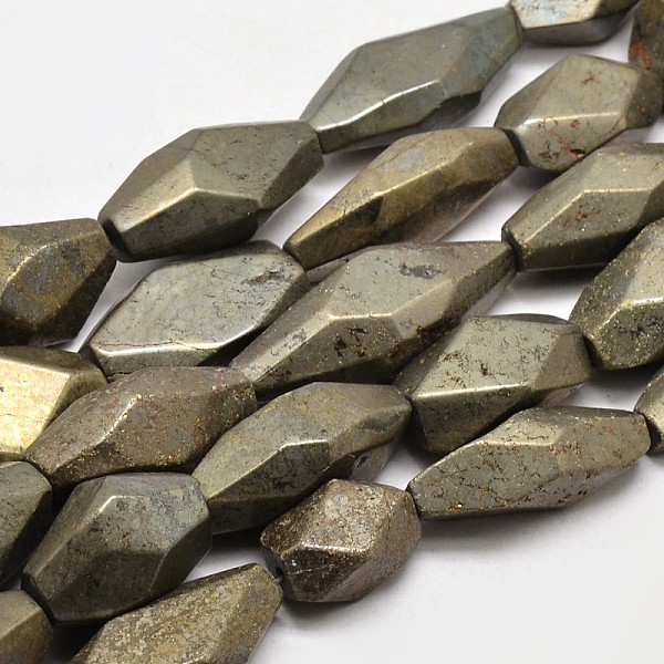 

PandaHall Natural Pyrite Nuggets Beads Strands, 20~55x14~20x8~20mm, Hole: 1mm, 15.7 inch Pyrite Nuggets