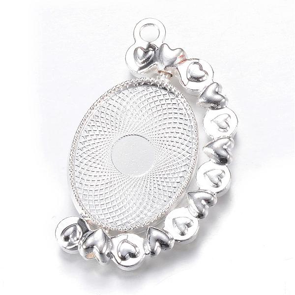 

PandaHall Rotatable Tibetan Style Alloy Pendant Cabochon Settings, Cadmium Free & Lead Free, Double-sided Tray, with Rhinestones, Oval..., Silver