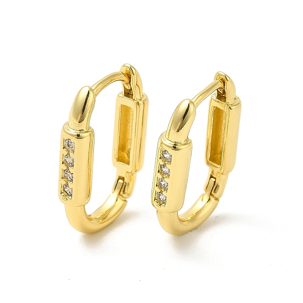 

PandaHall Cubic Zirconia Rectangle Hoop Earrings, Real 18K Gold Plated Brass Jewelry for Women, Cadmium Free & Nickel Free & Lead Free..., Clear