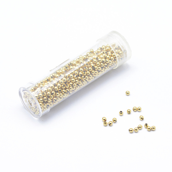 

PandaHall Brass Spacers Beads, Real 18K Gold Plated, Round, Lead Free & Cadmium Free & Nickel Free, 2mm, Hole: 1mm Brass Round