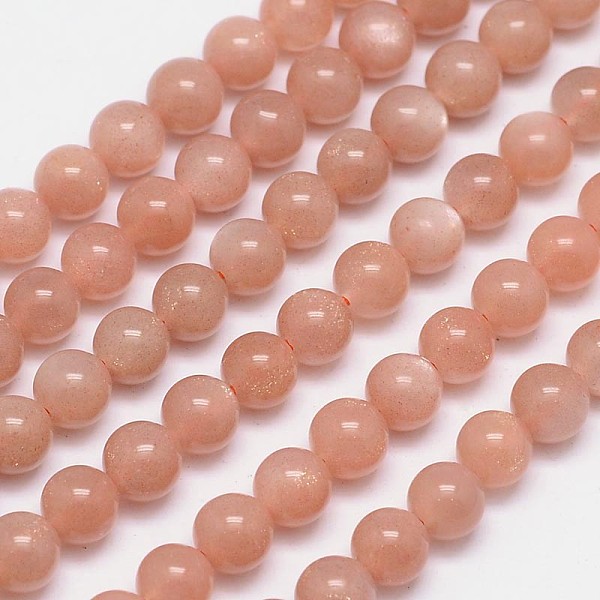 

PandaHall Natural Sunstone Beads Strands, Grade AA, Round, 6mm, Hole: 1mm, about 66pcs/strand, 15.5 inch Sunstone Round