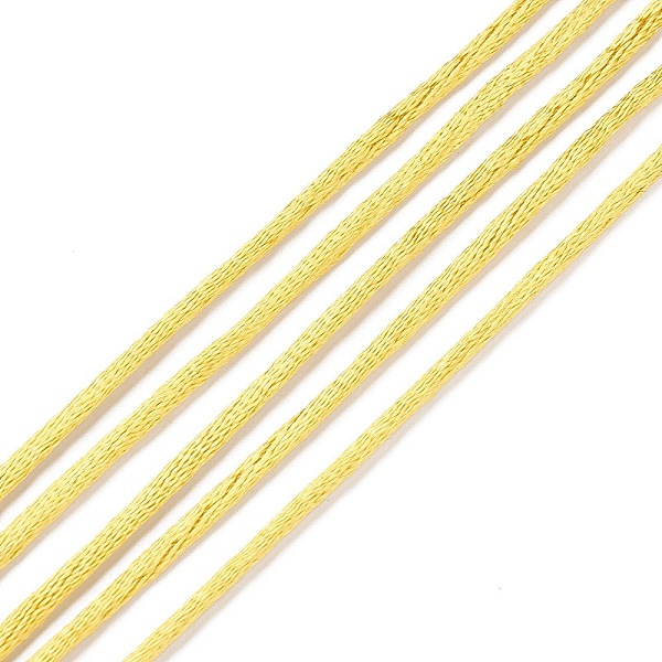 

PandaHall Polyester Thread, Rattail Satin Cord, for Jewelry Craft Making, Gold, 2mm, about 10.94 Yards(10m)/Bundle Polyester Gold