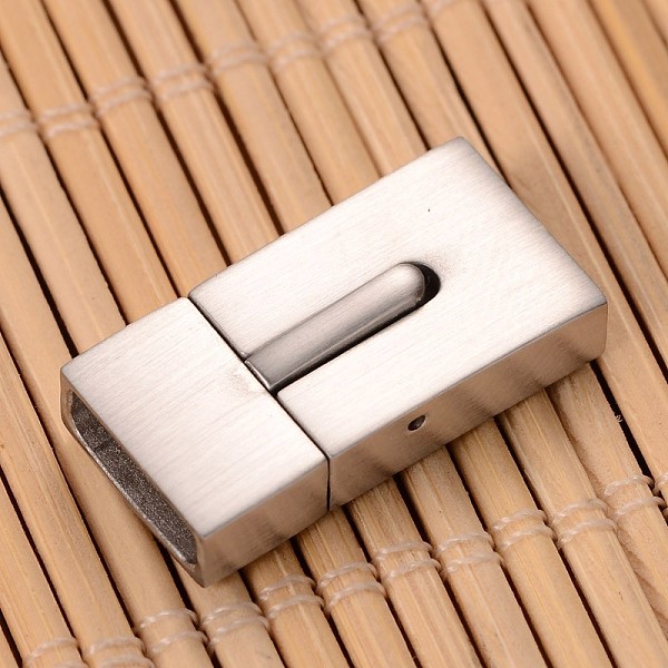 

PandaHall Matte 304 Stainless Steel Rectangle Magnetic Clasps, Stainless Steel Color, 23x12x6mm, Hole: 3x10.5mm 304 Stainless Steel...