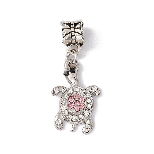 

PandaHall Tortoise Alloy Rhinestone European Dangle Charms, Large Hole Pendants, Antique Silver, Light Rose, 35mm, Tortoise: 21x14x3.5mmHole..., Pink