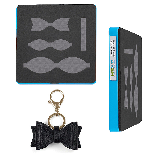 

PandaHall SUPERDANT Leather Bowknot Keychain Cutting Dies Travel Bow Key Holder Pendant Bow Bag Charm Wooden Die Cuts Leather Dies for DIY...