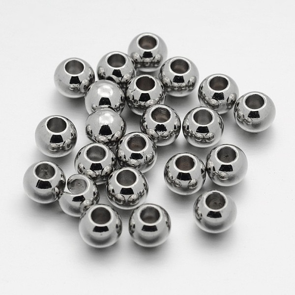 

PandaHall CCB Plastic European Beads, Large Hole Rondelle Beads, Platinum, 10x8mm, Hole: 4mm Plastic Rondelle