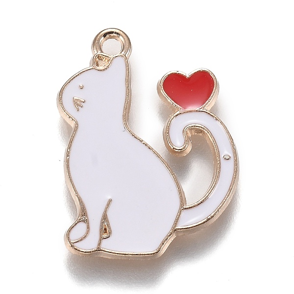 

PandaHall Alloy Enamel Pendants, Kitten with Heart, White, 25x20x1.5mm, Hole: 2mm Alloy+Enamel Cat Shape White
