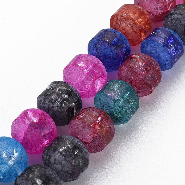 

PandaHall Transparent Crackle Glass Beads Strands, Frosted, Round, Colorful, 12~13x12.5mm, Hole: 1.2mm, about 28pcs/strand, 13.70inch...