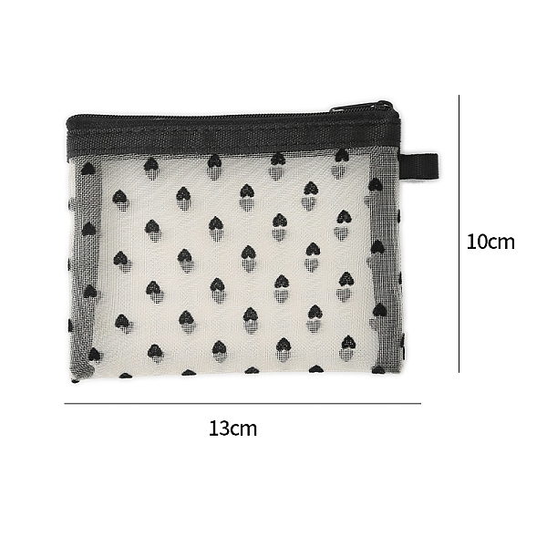 

PandaHall Nylon Wallets, Rectangle with Heart Makeup Bags, Black, 10x13cm Nylon Rectangle Black
