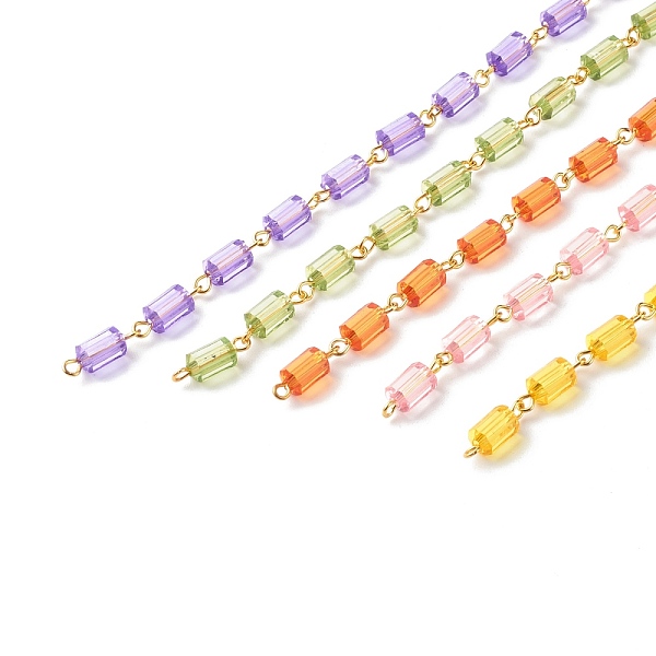 

PandaHall Handmade Link Chains, with Transparent Acrylic Beads & Iron Findings, Polygon, Mixed Color, 8.5~9x5mm, 5strand/set Acrylic..., Multicolor