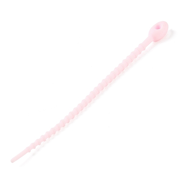 

PandaHall Oval Shape Silicone Cable Zip Ties, Cord Organizer Strap, for Wire Management, Pearl Pink, 128x8x7mm Silicone Oval