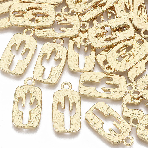 

PandaHall Alloy Hammered Pendants, Rectangle with Cactus, Light Gold, 23.5x12x1.5mm, Hole: 2mm Alloy Rectangle